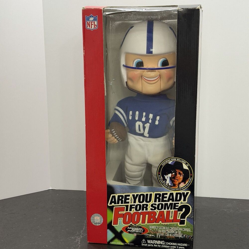 Gemmy Rockin’ Randall Indianapolis Colts NFL Animated Doll 2001 Hank William Box
